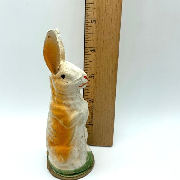 VINTAGE Bunny Rabbit Made in Germany Paper Mache composite1940s 5 inch - Picture 6 of 6